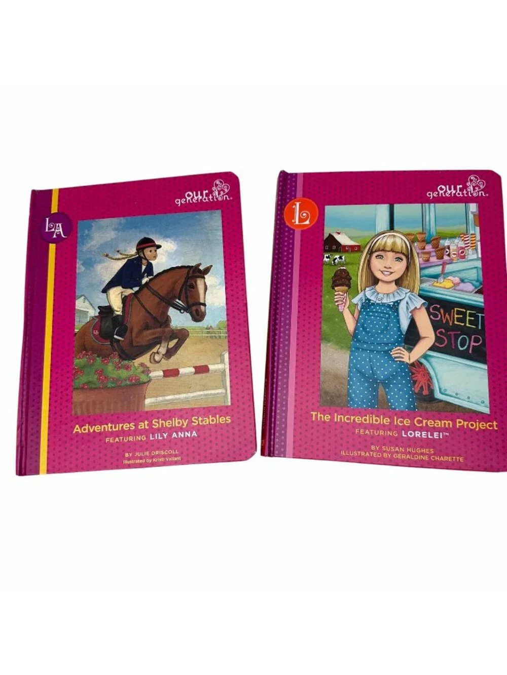 Our Generation Book Lot Lorelei Lily Anna 2 Hardcover First Edition Doll Books